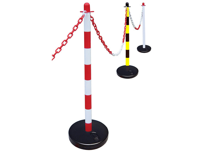 Plastic Post for Chain - Red / White, Faithfull