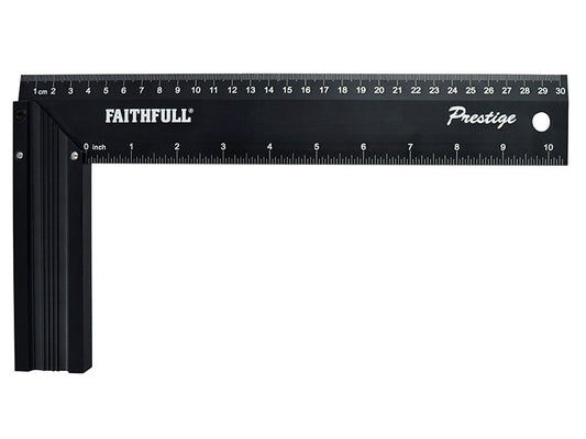 Prestige Try Square Black Aluminium 300mm (12in), Faithfull