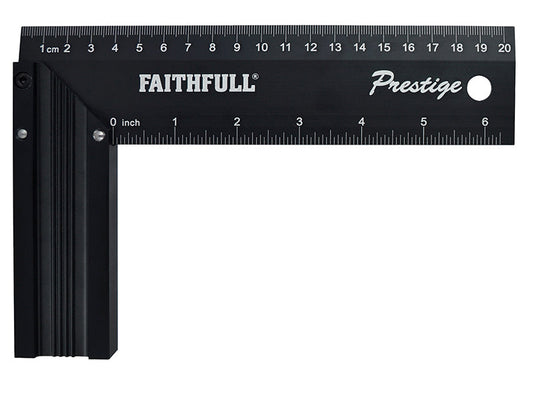 Prestige Try Square Black Aluminium 200mm (8in), Faithfull