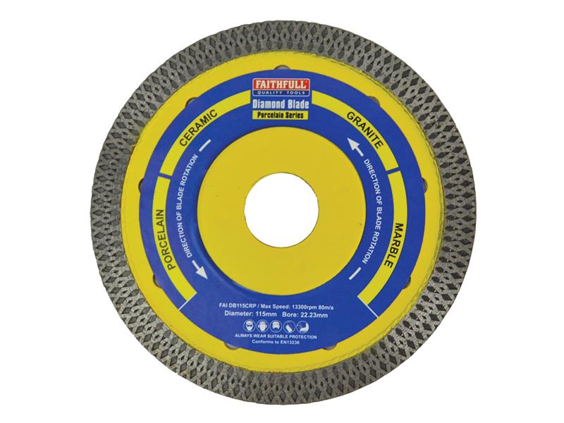 Porcelain Diamond Blade 115 x 22.23mm, Faithfull