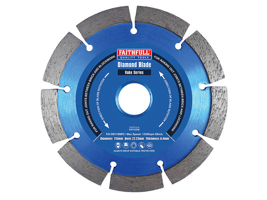 Mortar Raking Diamond Blade 115 x 22mm, Faithfull