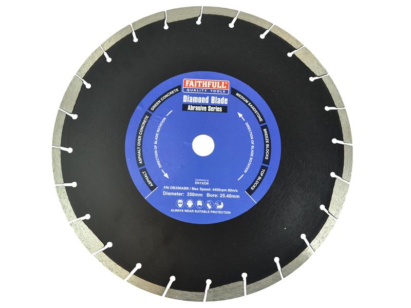 Abrasive Diamond Blade 350 x 25.40mm, Faithfull