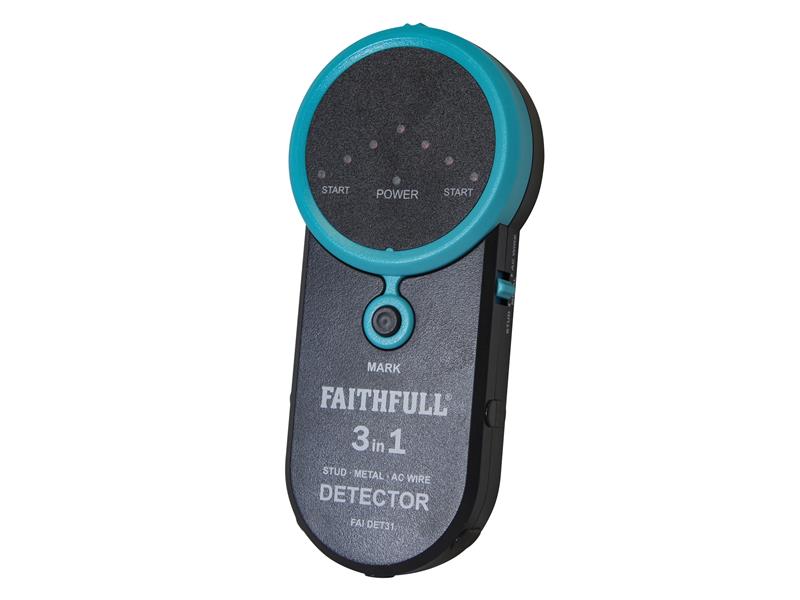 3-in-1 Detector Stud  Metal & Live Wire, Faithfull