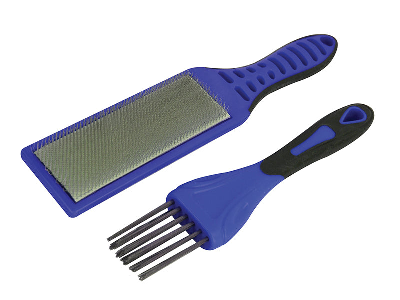 2 Piece File Card Brush Kit, Faithfull