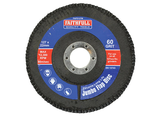 Abrasive Jumbo Flap Disc 127mm Medium, Faithfull