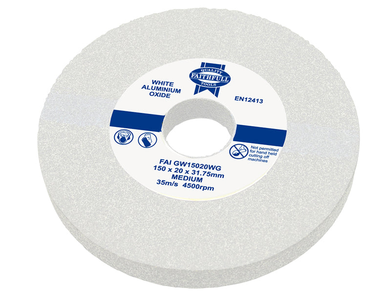 General Purpose Grinding Wheel 150 x 20mm White Medium, Faithfull