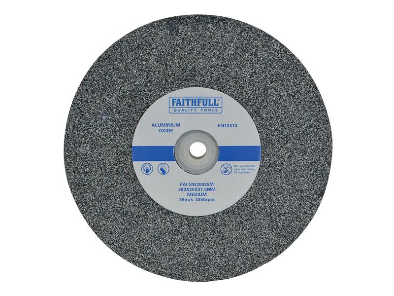 General Purpose Grinding Wheel 200 x 25mm Medium Alox, Faithfull