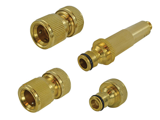 Brass Nozzle & Fittings Kit 4 Piece 12.5mm (1/2in), Faithfull