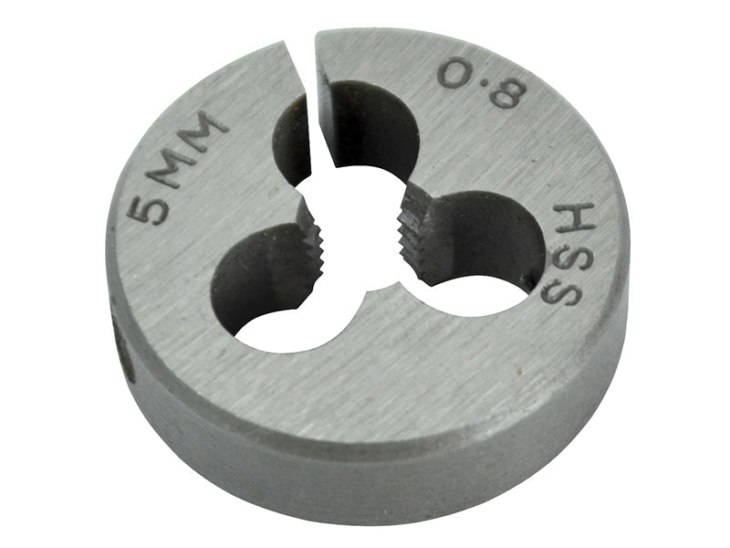 HSS Straight Flute Split Die M5 x 0.8,, 13/16in OD, Faithfull