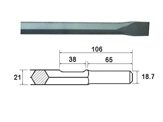 Kango Shank Chisel 380mm (914118), Faithfull