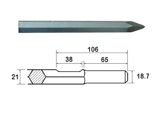 Kango Shank Point 450mm (914113), Faithfull