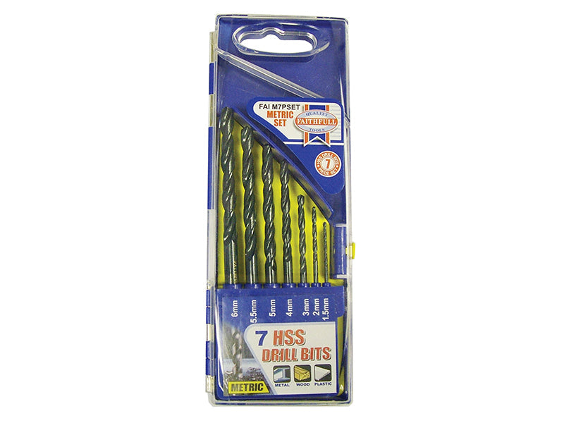 HSS Drill Bit Set, 7 Piece (1.5-6.0mm), Faithfull