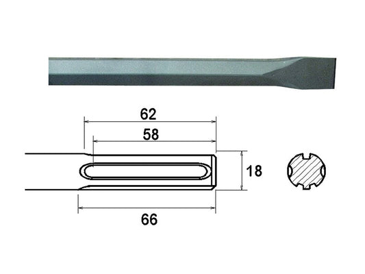 SDS Max Chisel 400mm, Faithfull