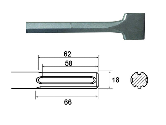 SDS Max Straight Scaling Chisel 50 x 400mm, Faithfull