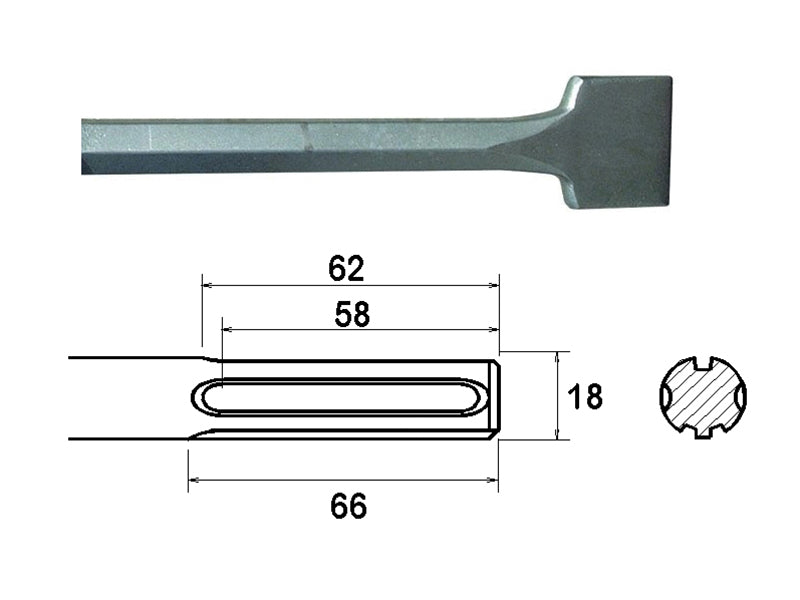 SDS Max Straight Scaling Chisel 75 x 300mm, Faithfull