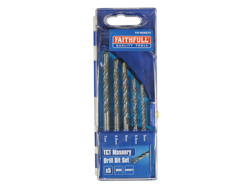 Standard Masonry Drill Set, 5 Piece 5-7mm, Faithfull