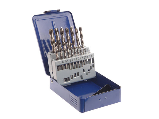 HSS Drill Bit Set of 19 M2 1 - 10mm & Case, Faithfull