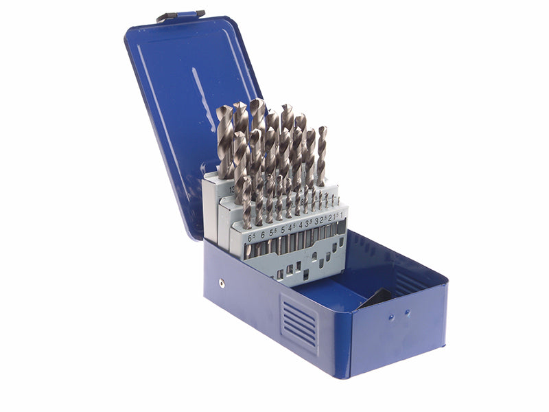 HSS Drill Bit Set of 25 M2 1 - 13mm & Case, Faithfull