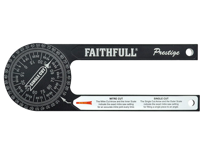 Prestige Mitre Saw Protractor Black Aluminium, Faithfull