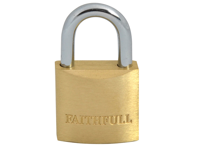 Brass Padlock 25mm 3 Keys, Faithfull