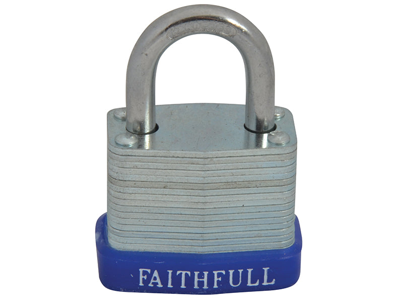 Laminated Steel Padlock 30mm 3 Keys, Faithfull