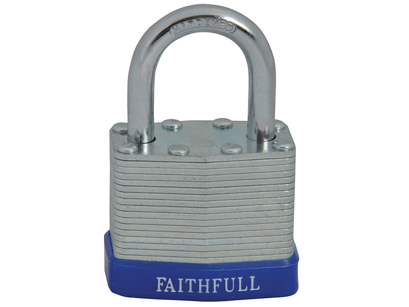 Laminated Steel Padlock 40mm 3 Keys, Faithfull