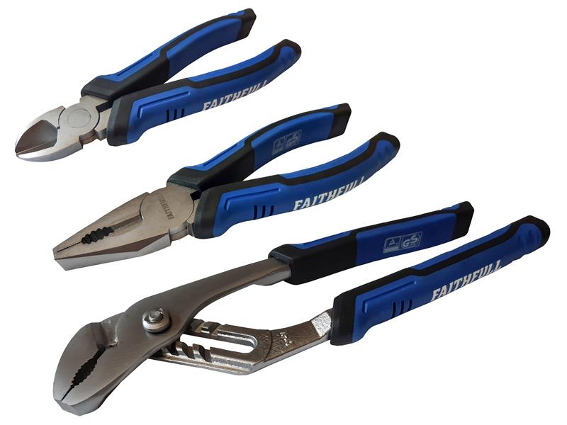 Soft Grip Pliers Set, 3 Piece, Faithfull