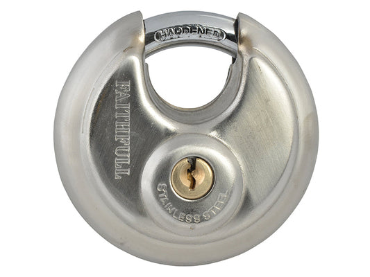 Stainless Steel Discus Padlock 70mm, Faithfull