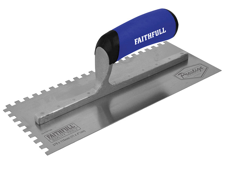 Prestige Notched Trowel 275 x 115mm (11 x 4.1/2in) 6mm Notch, Faithfull