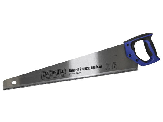 General-Purpose Hardpoint Handsaw 550mm (22in) 8 TPI, Faithfull