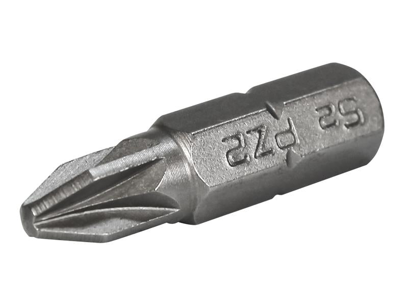 Pozi S2 Grade Steel Screwdriver Bits PZ2 x 25mm (Pack 3), Faithfull