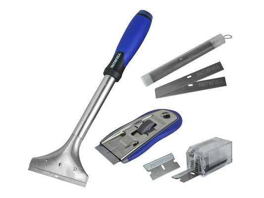 Long Handled Scraper & Razor Blade Scraper Set, Faithfull