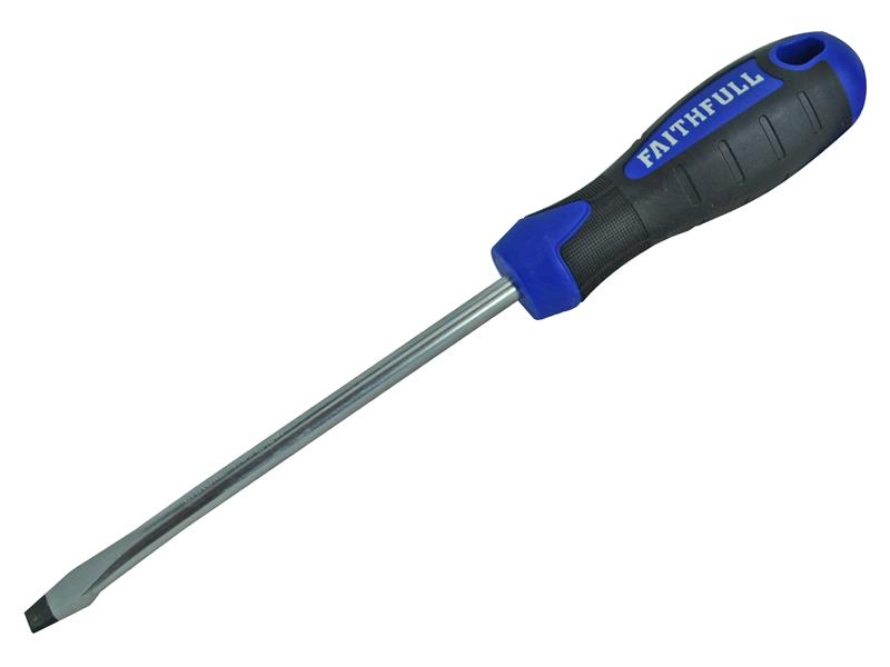 Soft Grip Screwdriver Flared Slotted Tip 8.0 x 150mm, Faithfull