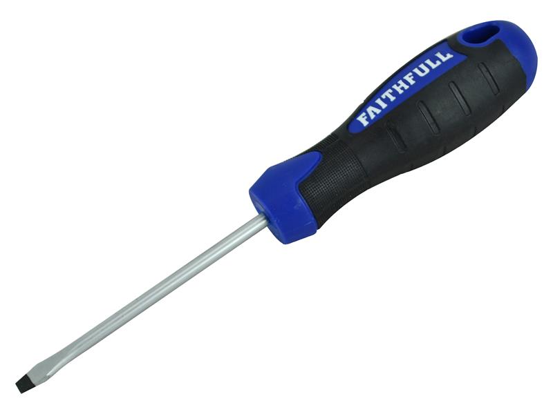 Soft Grip Screwdriver Flared Slotted Tip 4.0 x 75mm, Faithfull