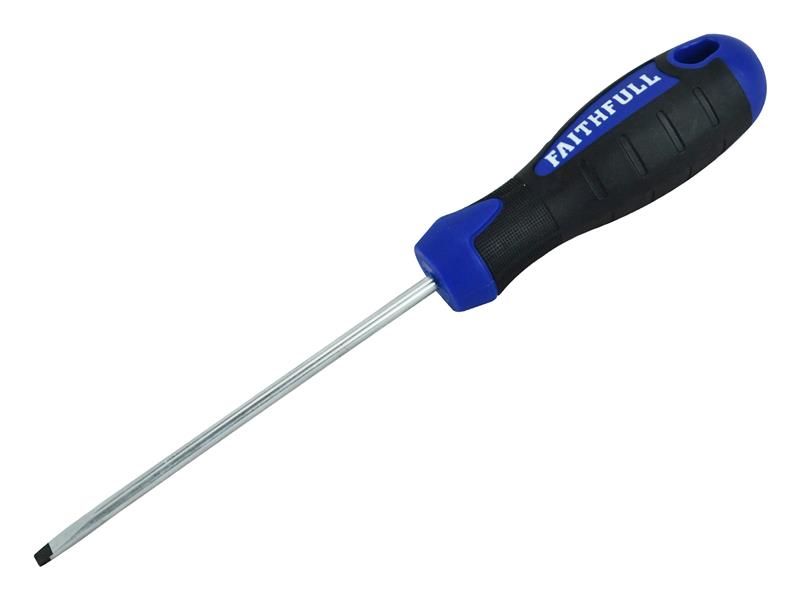 Soft Grip Screwdriver Parallel Slotted Tip 4.0 x 100mm, Faithfull