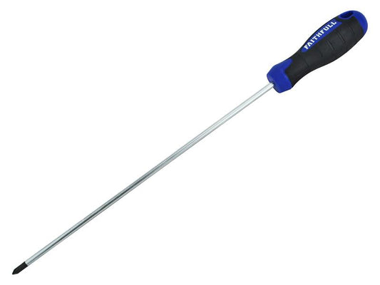 Soft Grip Screwdriver Pozidriv Tip PZ2 x 250mm Long Reach, Faithfull