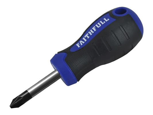 Soft Grip Stubby Screwdriver Pozidriv Tip PZ2 x 38mm, Faithfull