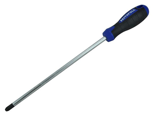 Soft Grip Screwdriver Pozidriv Tip PZ4 x 250mm Long Reach, Faithfull