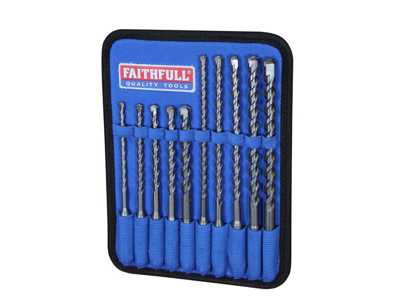 SDS Plus Drill Bit Set, 10 Piece, Faithfull