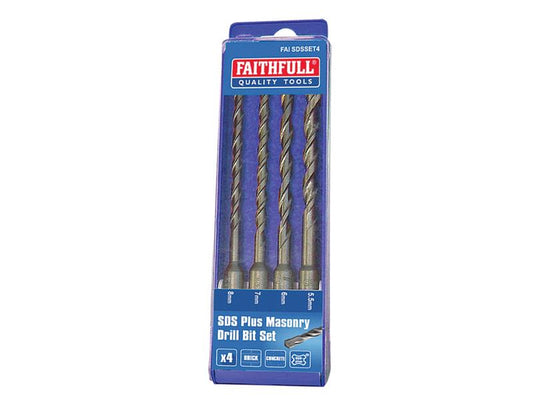 SDS Plus Drill Bit Set, 4 Piece, Faithfull