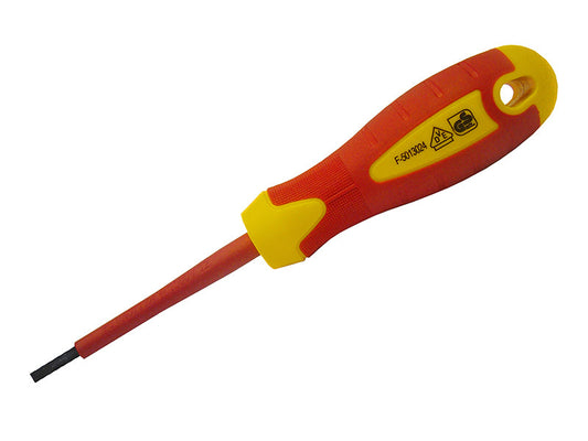 VDE Soft Grip Screwdriver Parallel Slotted Tip 4.0 x 100mm, Faithfull