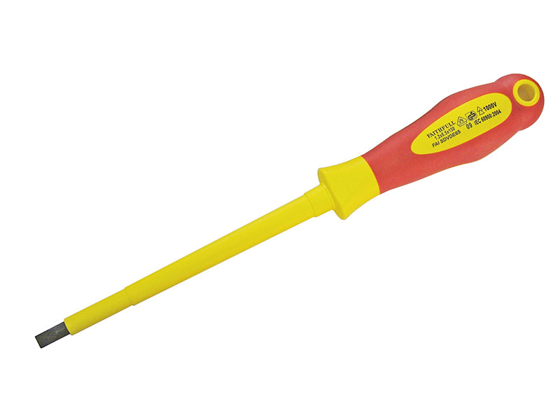 VDE Soft Grip Screwdriver Parallel Slotted Tip 6.5 x 150mm, Faithfull