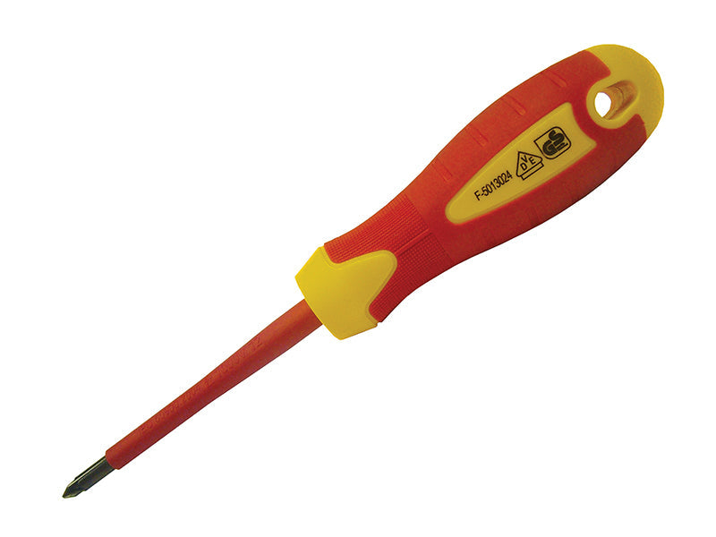 VDE Soft Grip Screwdriver Phillips Tip PH2 x 100mm, Faithfull