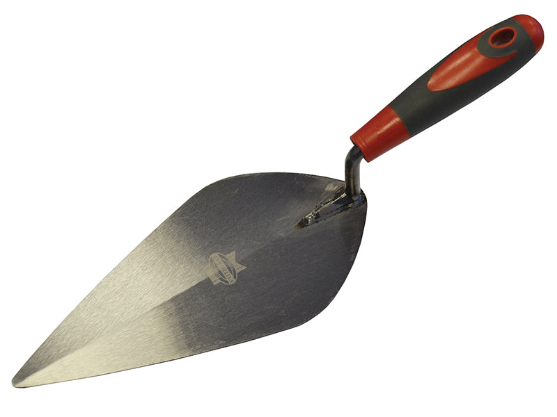 London Pattern Brick Trowel Soft Grip Handle 10in, Faithfull