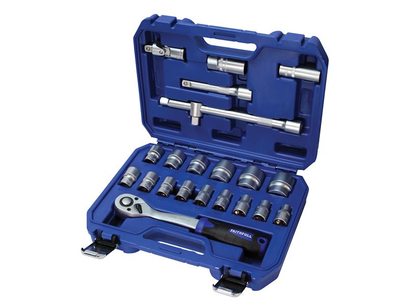 Socket Set of 22 Metric 1/2in Drive, Faithfull