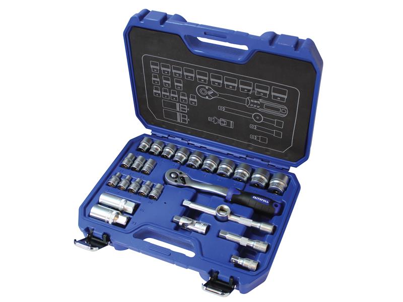 Socket Set of 26 Metric 3/8in Drive, Faithfull