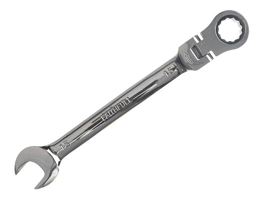 Ratchet Combination Spanner Flex Head CV 15mm, Faithfull