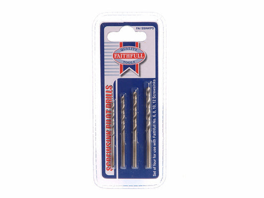 Screwsink Pilot Drill Set, 4 Piece, Faithfull