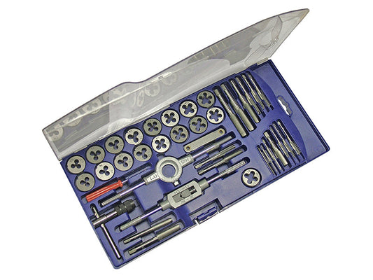 Metric Tap & Die Set of 39 Carbon Steel, Faithfull