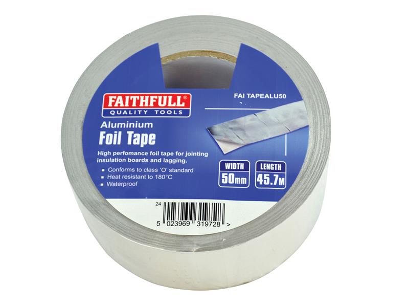 Aluminium Foil Tape 50mm x 45.7m, Faithfull